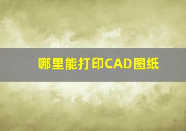 哪里能打印CAD图纸