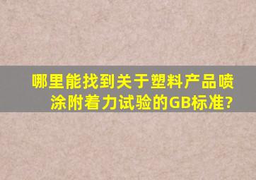 哪里能找到关于塑料产品喷涂附着力试验的GB标准?