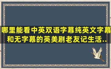 哪里能看中英双语字幕,纯英文字幕和无字幕的英美剧,老友记,生活...