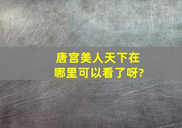 唐宫美人天下在哪里可以看了呀?