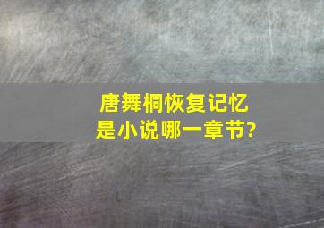 唐舞桐恢复记忆是小说哪一章节?