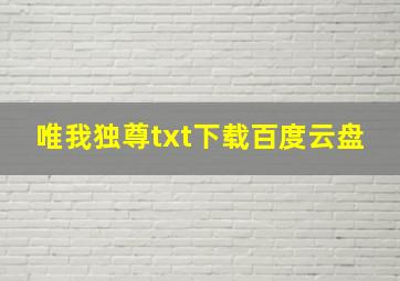 唯我独尊txt下载百度云盘