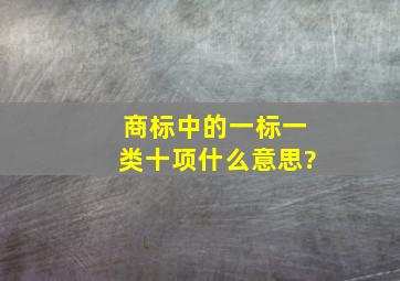 商标中的一标一类十项什么意思?