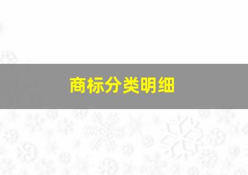 商标分类明细