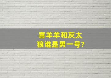 喜羊羊和灰太狼谁是男一号?