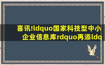 喜讯!“国家科技型中小企业信息库”再添“开发区元素”东营