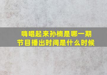 嗨唱起来孙楠是哪一期节目播出时间是什么时候