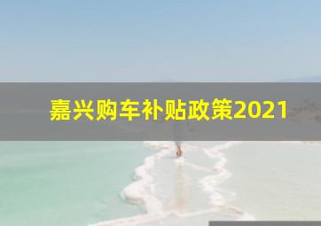 嘉兴购车补贴政策2021