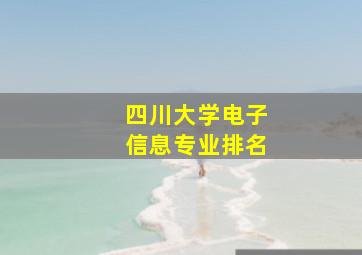 四川大学电子信息专业排名