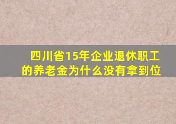 四川省15年企业退休职工的养老金为什么没有拿到位(