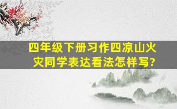 四年级下册习作四凉山火灾同学表达看法怎样写?