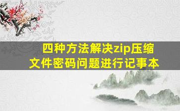 四种方法解决zip压缩文件密码问题进行记事本