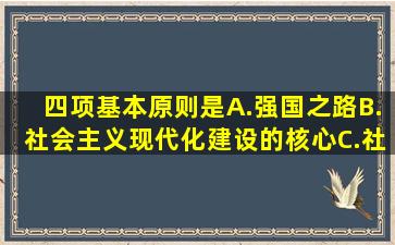 四项基本原则是A.强国之路B.社会主义现代化建设的核心C.社会