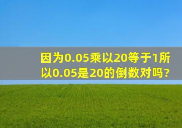 因为0.05乘以20等于1,所以0.05是20的倒数对吗?