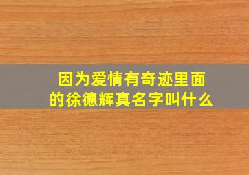 因为爱情有奇迹里面的徐德辉真名字叫什么