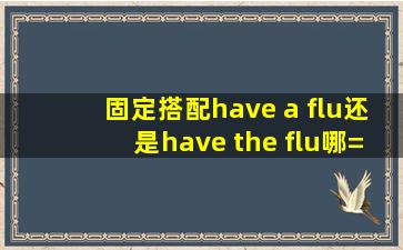 固定搭配have a flu还是have the flu,哪=一=个是固定的?