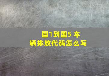 国1到国5 车辆排放代码怎么写