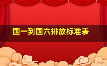 国一到国六排放标准表 