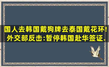 国人去韩国戴狗牌,去泰国戴花环!外交部反击:暂停韩国赴华签证...