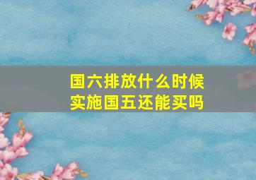 国六排放什么时候实施,国五还能买吗