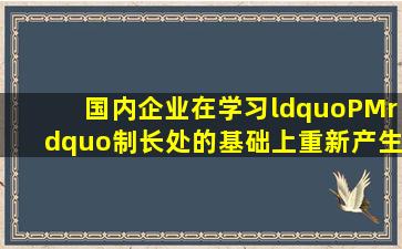 国内企业在学习“PM”制长处的基础上,重新产生了比较完整的“全员...