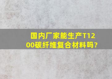 国内厂家能生产T1200碳纤维复合材料吗?