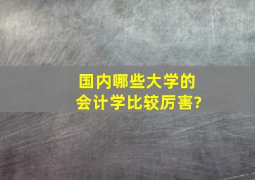 国内哪些大学的会计学比较厉害?