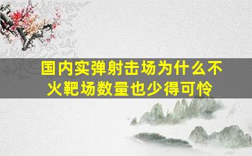 国内实弹射击场为什么不火靶场数量也少得可怜 