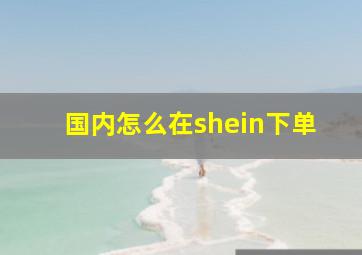 国内怎么在shein下单