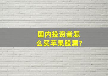 国内投资者怎么买苹果股票?