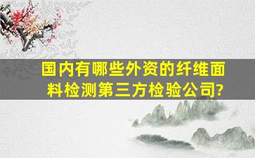 国内有哪些外资的纤维面料检测第三方检验公司?