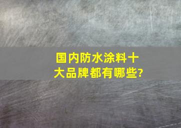 国内防水涂料十大品牌都有哪些?