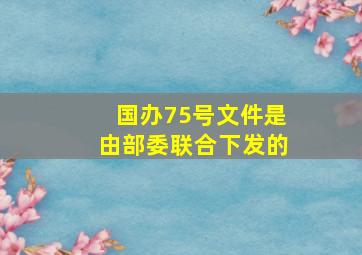 国办75号文件是由部委联合下发的。