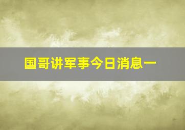 国哥讲军事今日消息一