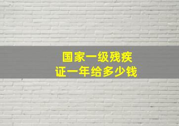 国家一级残疾证一年给多少钱