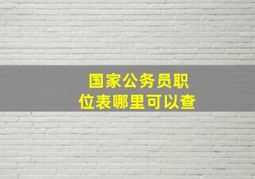 国家公务员职位表哪里可以查