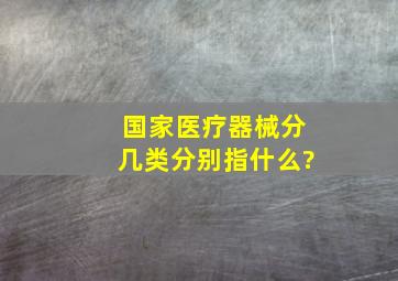 国家医疗器械分几类,分别指什么?