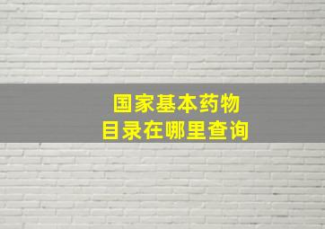 国家基本药物目录在哪里查询