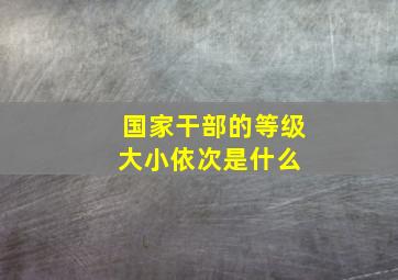 国家干部的等级大小依次是什么 