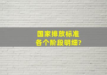 国家排放标准各个阶段明细?