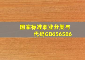 国家标准《职业分类与代码》(GB656586)