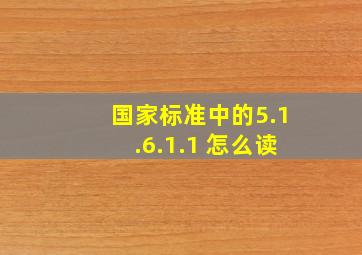 国家标准中的5.1.6.1.1 怎么读