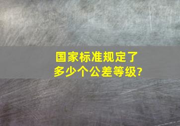 国家标准规定了多少个公差等级?