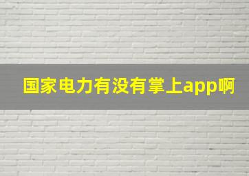 国家电力有没有掌上app啊