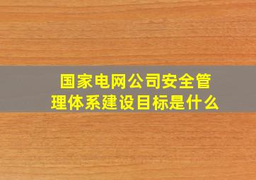 国家电网公司安全管理体系建设目标是什么