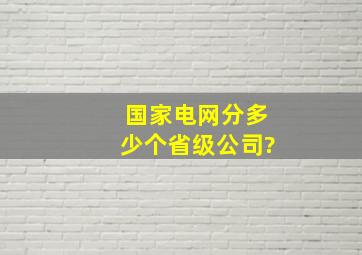 国家电网分多少个省级公司?