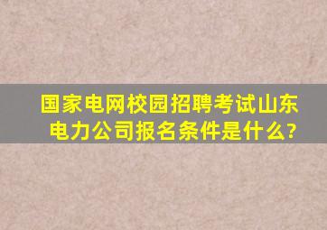 国家电网校园招聘考试,山东电力公司报名条件是什么?