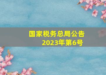 国家税务总局公告2023年第6号