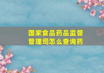 国家食品药品监督管理司怎么查询药