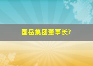 国岳集团董事长?